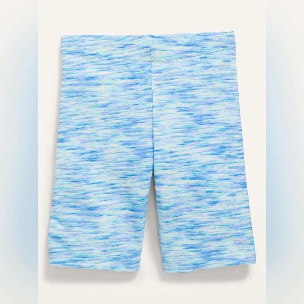 Old Navy Blue and White Shorts Printed Long Biker Shorts for Girls Small 6-7